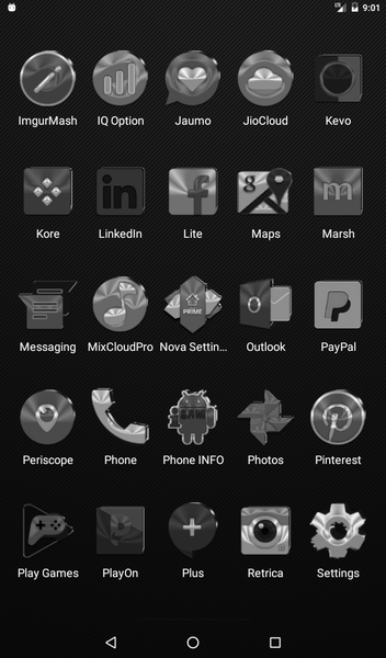 Black, Silver & Grey Icon Pack - Image screenshot of android app