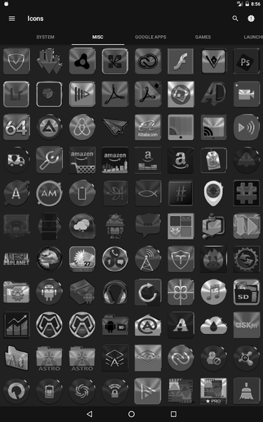 Black, Silver & Grey Icon Pack - Image screenshot of android app