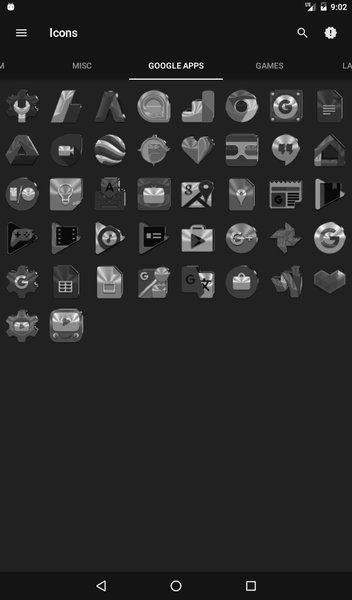 Black, Silver & Grey Icon Pack - Image screenshot of android app