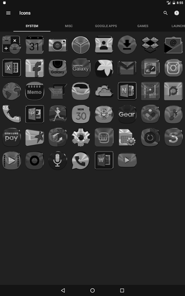 Black, Silver & Grey Icon Pack - Image screenshot of android app