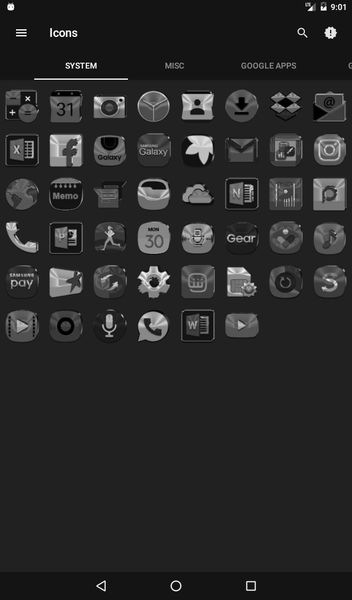 Black, Silver & Grey Icon Pack - Image screenshot of android app