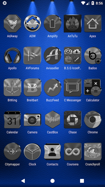 Black, Silver & Grey Icon Pack - Image screenshot of android app