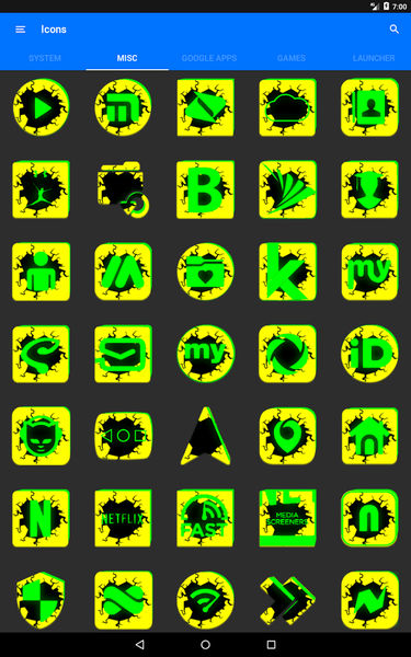 Cracked Yellow Green Icon Pack - Image screenshot of android app