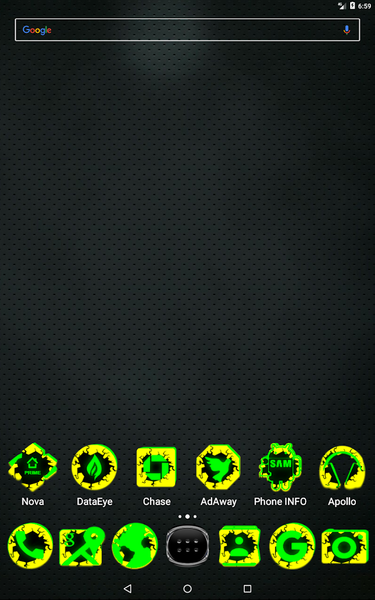 Cracked Yellow Green Icon Pack - Image screenshot of android app