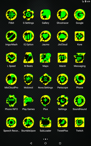 Cracked Yellow Green Icon Pack - Image screenshot of android app