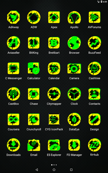 Cracked Yellow Green Icon Pack - Image screenshot of android app