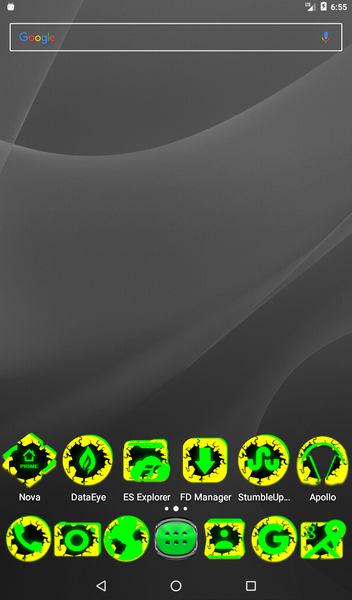 Cracked Yellow Green Icon Pack - Image screenshot of android app