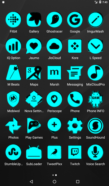 Cyan and Black Icon Pack - Image screenshot of android app