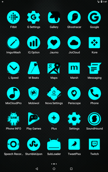 Cyan and Black Icon Pack - Image screenshot of android app