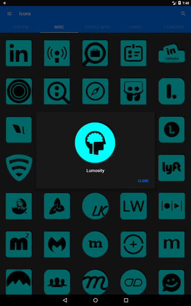 Cyan and Black Icon Pack - Image screenshot of android app