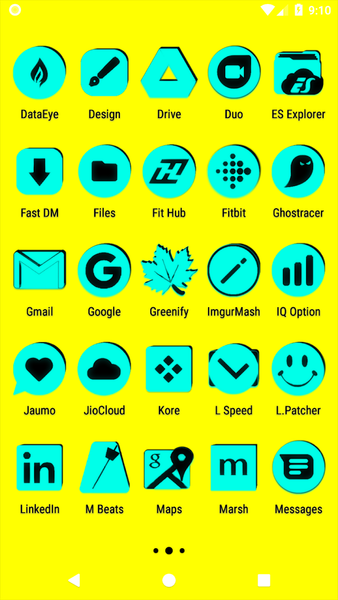 Cyan and Black Icon Pack - Image screenshot of android app