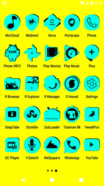 Cyan and Black Icon Pack - Image screenshot of android app