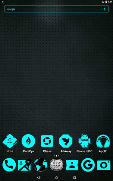Cyan and Black Icon Pack - Image screenshot of android app