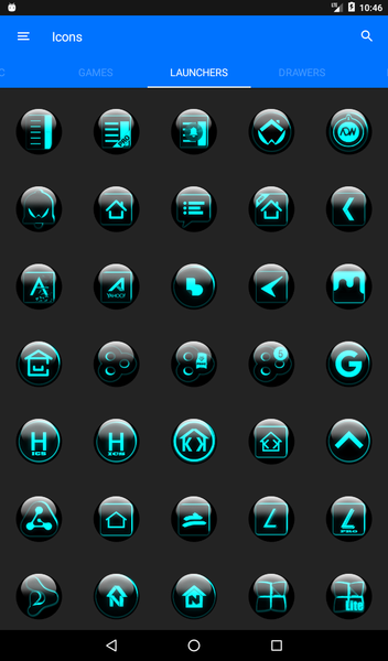 Cyan Glass Orb Icon Pack - عکس برنامه موبایلی اندروید