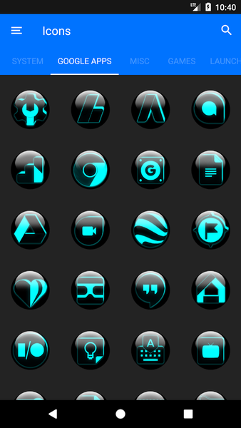 Cyan Glass Orb Icon Pack - عکس برنامه موبایلی اندروید
