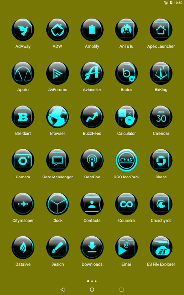 Cyan Glass Orb Icon Pack - عکس برنامه موبایلی اندروید