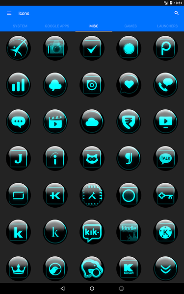 Cyan Glass Orb Icon Pack - عکس برنامه موبایلی اندروید