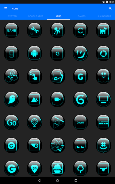 Cyan Glass Orb Icon Pack - عکس برنامه موبایلی اندروید
