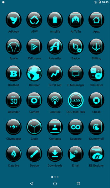 Cyan Glass Orb Icon Pack - عکس برنامه موبایلی اندروید