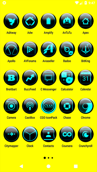 Cyan Glass Orb Icon Pack - Image screenshot of android app