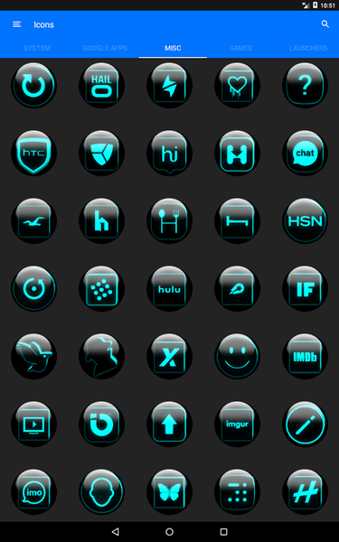 Cyan Glass Orb Icon Pack - عکس برنامه موبایلی اندروید