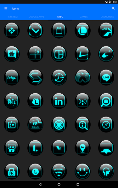 Cyan Glass Orb Icon Pack - عکس برنامه موبایلی اندروید