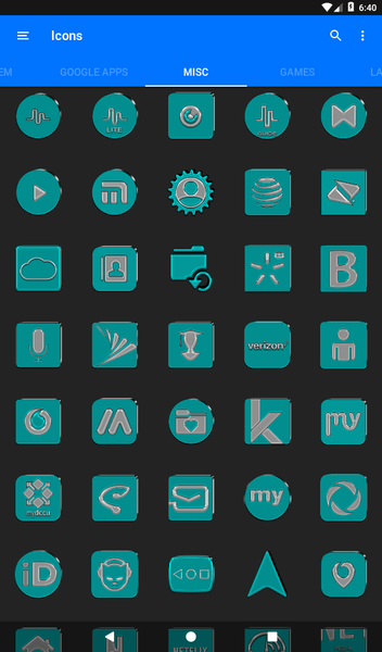 Cyan Icon Pack - Image screenshot of android app