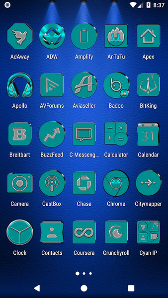 Cyan Icon Pack - Image screenshot of android app