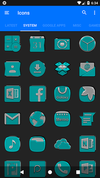 Cyan Icon Pack - Image screenshot of android app