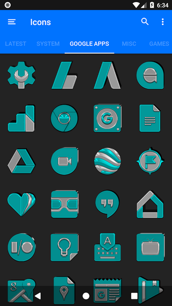 Cyan Icon Pack - Image screenshot of android app