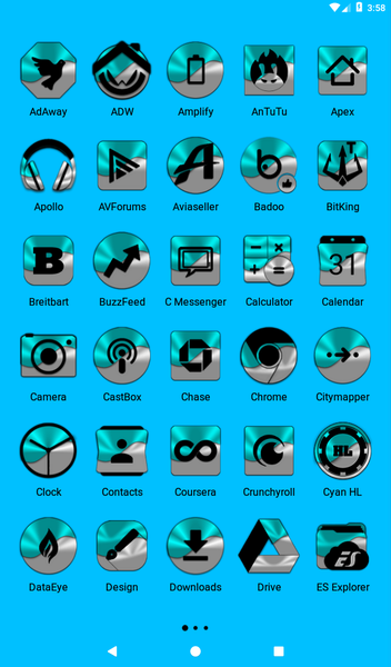 Half Light Cyan Icon Pack - Image screenshot of android app