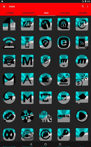 Half Light Cyan Icon Pack - Image screenshot of android app
