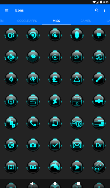 Cyan Icon Pack Style 6 - Image screenshot of android app