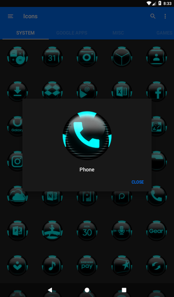 Cyan Icon Pack Style 6 - Image screenshot of android app