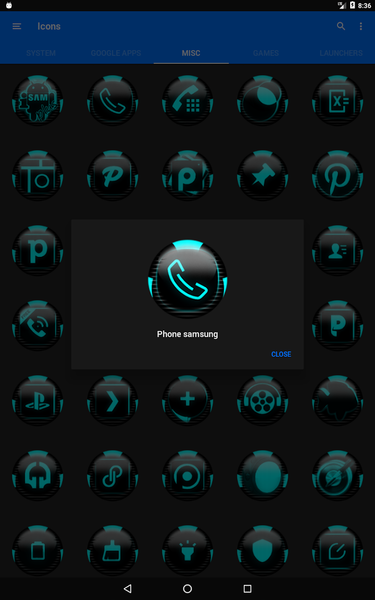 Cyan Icon Pack Style 6 - Image screenshot of android app