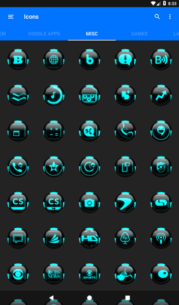 Cyan Icon Pack Style 6 - Image screenshot of android app