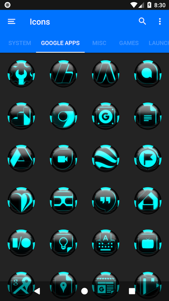Cyan Icon Pack Style 6 - Image screenshot of android app