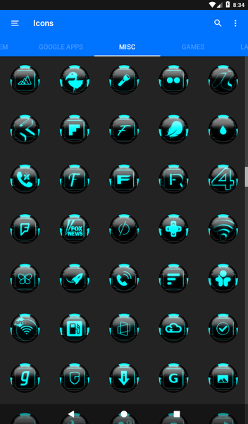 Cyan Icon Pack Style 6 - Image screenshot of android app