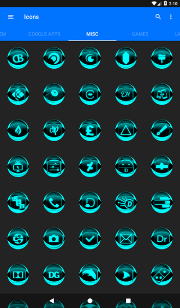 Cyan Icon Pack Style 2 - Image screenshot of android app
