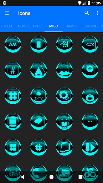 Cyan Icon Pack Style 2 - Image screenshot of android app