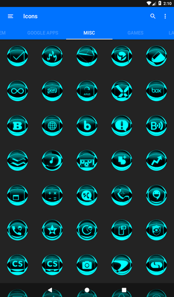 Cyan Icon Pack Style 2 - Image screenshot of android app