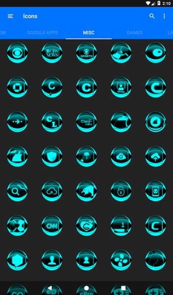 Cyan Icon Pack Style 2 - Image screenshot of android app