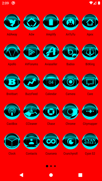 Cyan Icon Pack Style 2 - عکس برنامه موبایلی اندروید