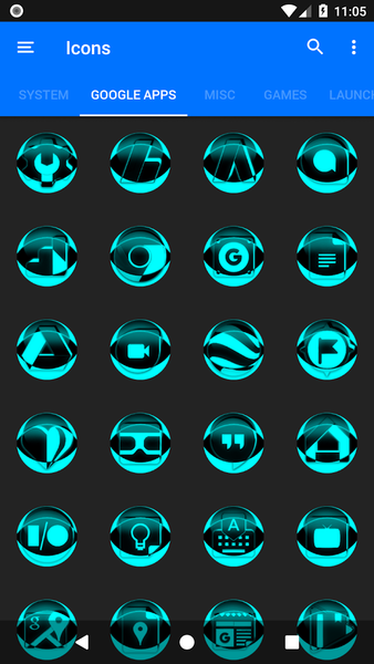 Cyan Icon Pack Style 2 - Image screenshot of android app