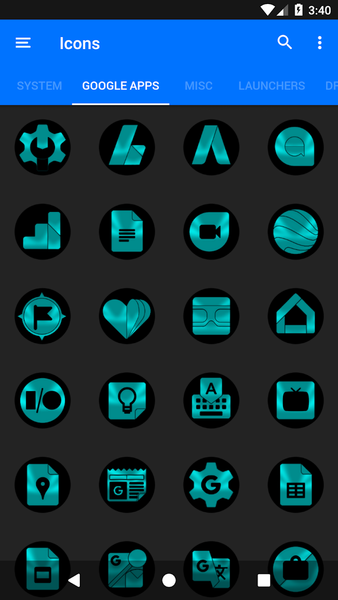 Oreo Cyan Icon Pack - عکس برنامه موبایلی اندروید