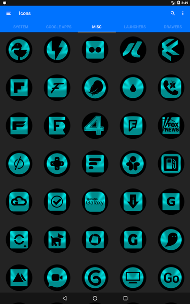 Oreo Cyan Icon Pack - عکس برنامه موبایلی اندروید
