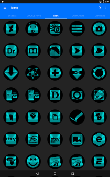 Oreo Cyan Icon Pack - عکس برنامه موبایلی اندروید