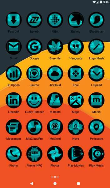 Oreo Cyan Icon Pack - عکس برنامه موبایلی اندروید