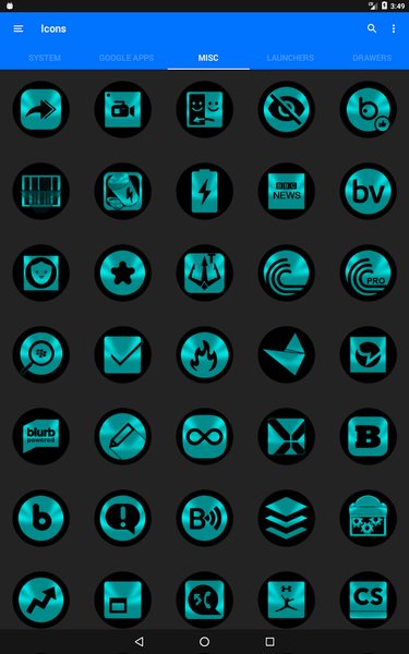 Oreo Cyan Icon Pack - عکس برنامه موبایلی اندروید