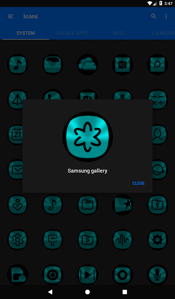 Oreo Cyan Icon Pack - عکس برنامه موبایلی اندروید